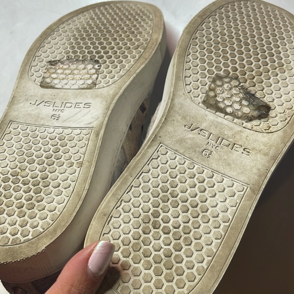 J/Slides Ludlow Mid-Top Off White Metallic Pony Hair - Picture 7 of 11